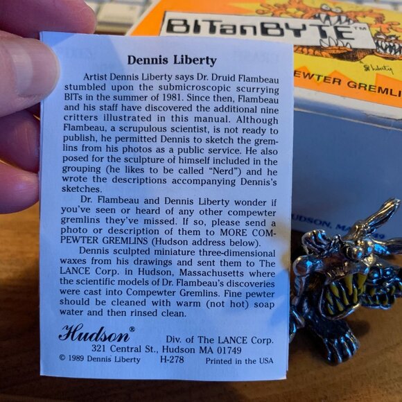 Vintage 1989 Hudson Pewter "Compewter Gremlin" figure - BITanBYTE - Picture 4 of 11